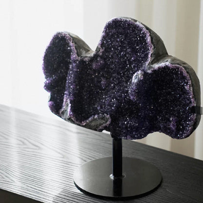 Collector Grade Natural Amethyst Cluster with Stand